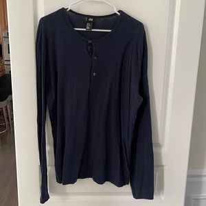H&M Navy long sleeve Henley